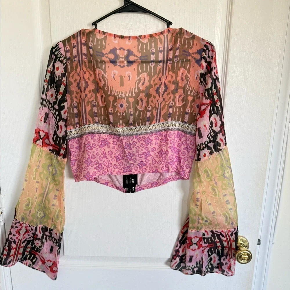 Free People Walk That Walk Boho  Crop Top